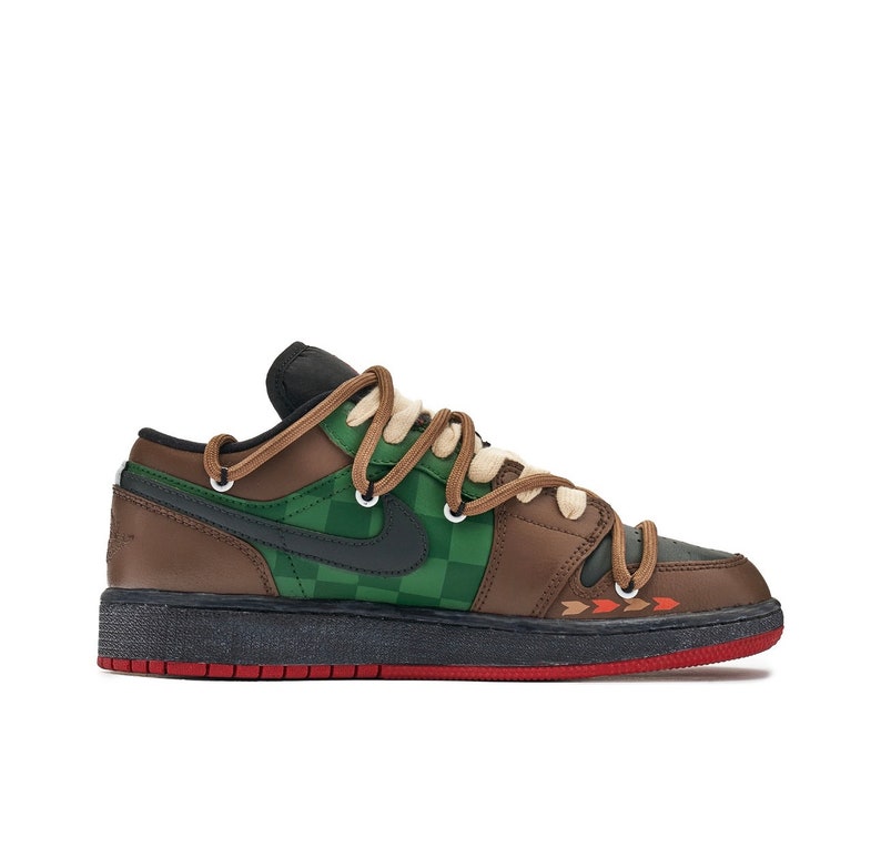 Custom Dunk Low Green / Brown / Red / Black
