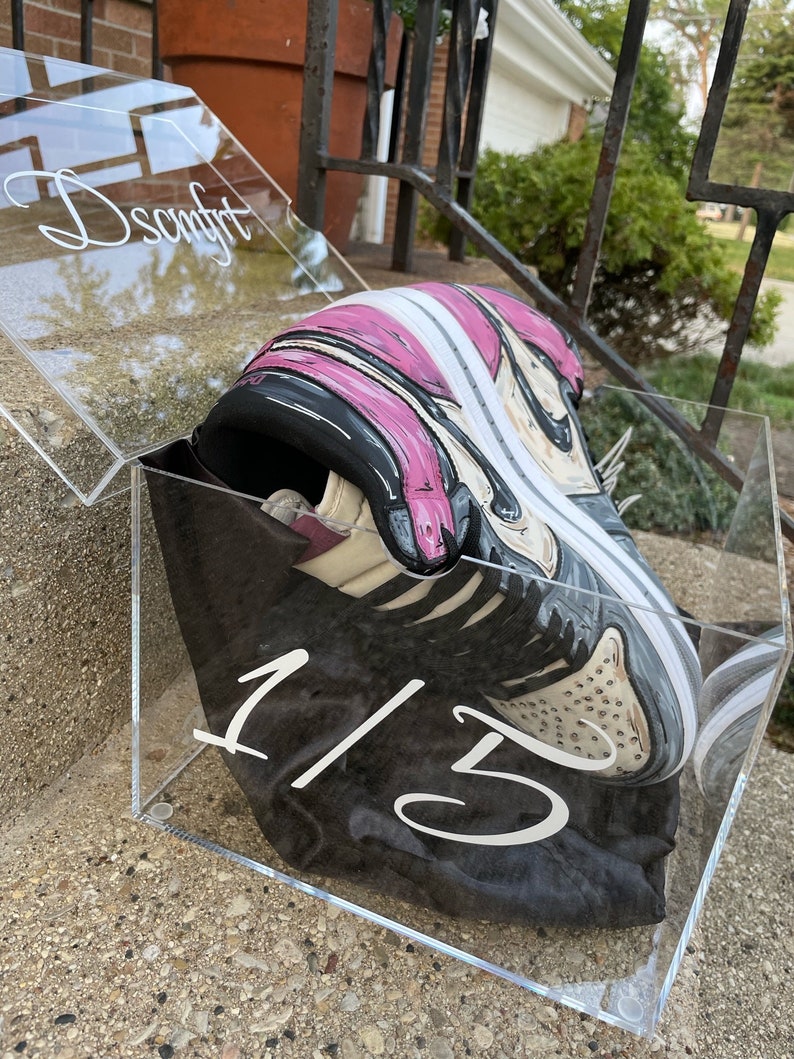 Custom Cartoon Air Jordan 1 / Pink / Grey / Cherry Blossom - Image 4