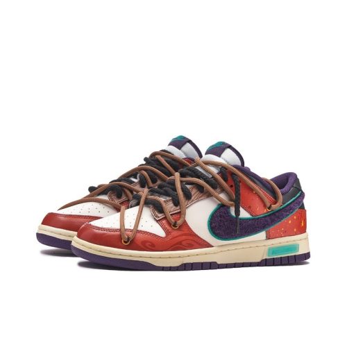 Custom “Year of the Dragon 2024” Air Force 1 Red / White / Purple / Turquoise